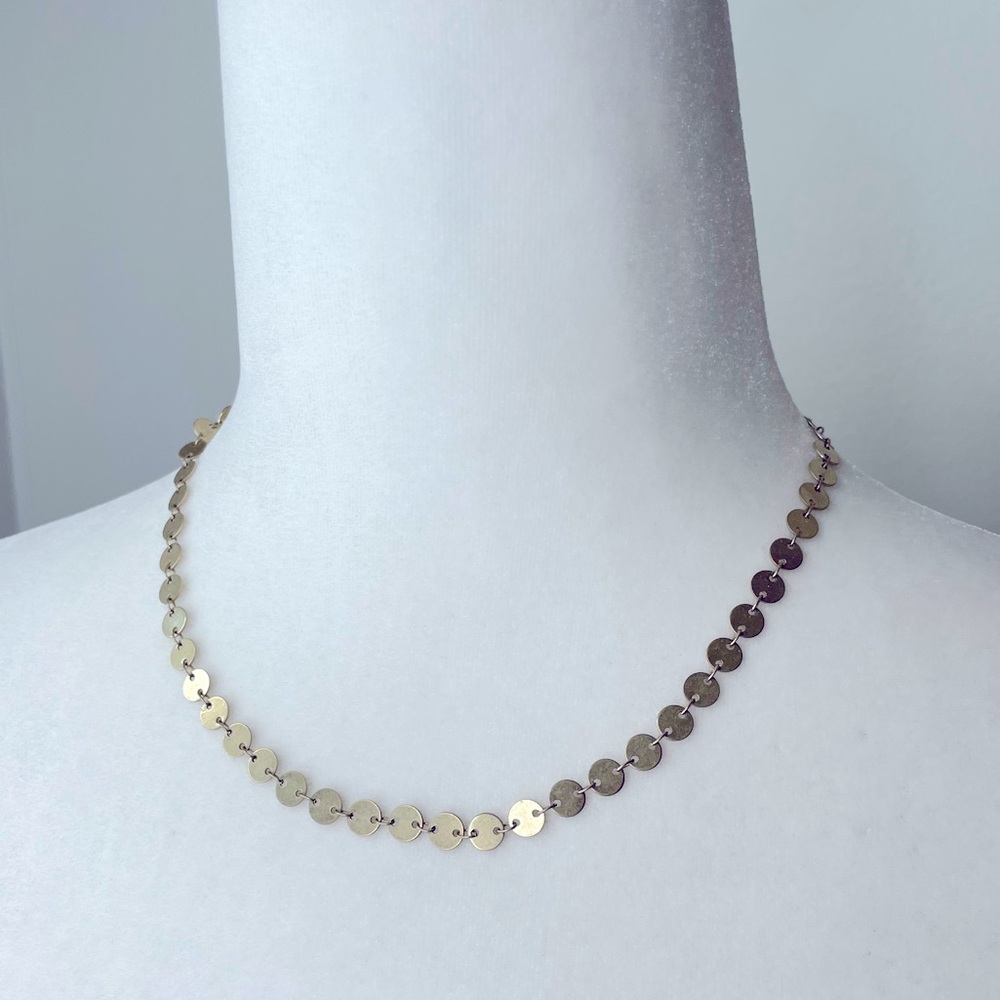 J. Crew Layering Gold Disc Necklace